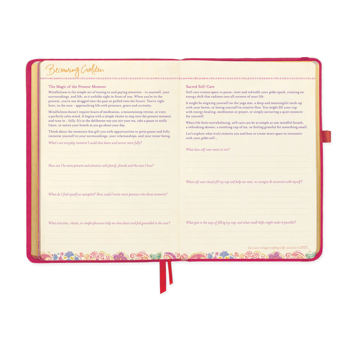 Intrinsic 2027 Diary Planner The Year To Live Brave - Radiant Ruby Red