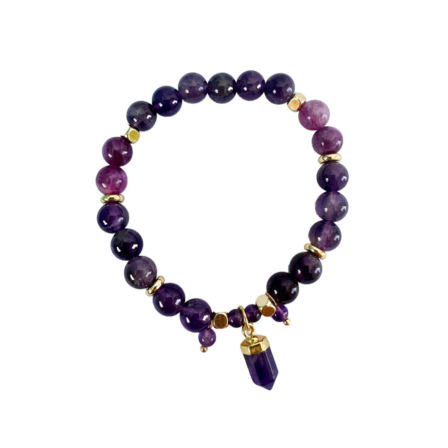 Lisa Pollock Crystal Point Bracelet In Case Amethyst