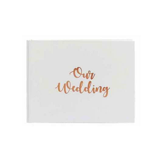 GUEST BOOK WHITE & ROSE GOLD OUR WEDDING