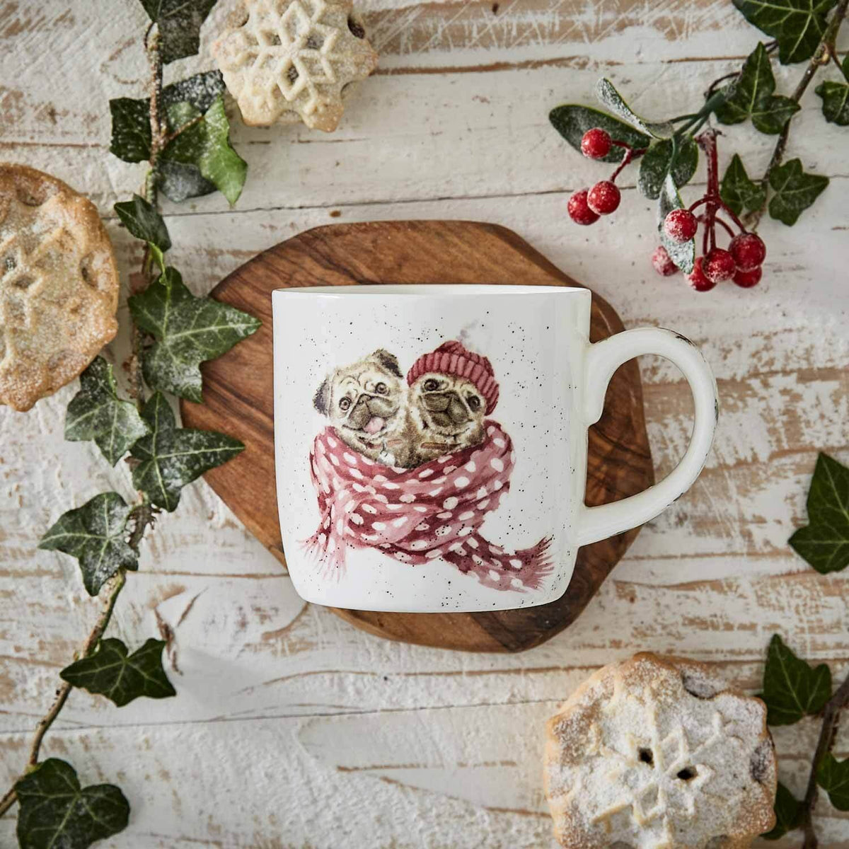 Royal Worcester Wrendale Designs Mug Pugs