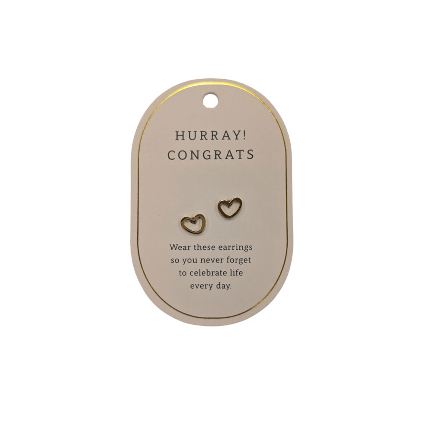 SWEETHEART CONGRATS GOLD EARRINGS