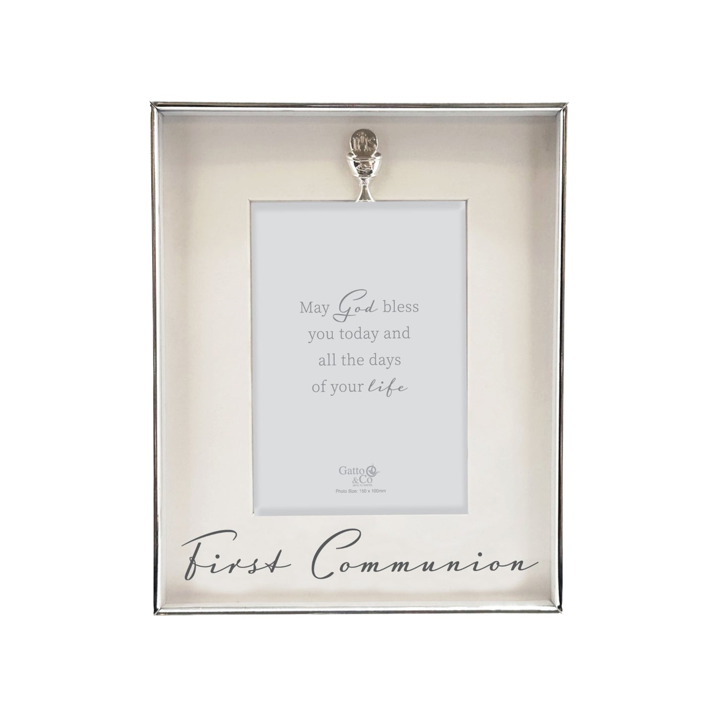 PHOTO FRAME SILVER WITH MOTIFF FIRST COMMUNION 6X4