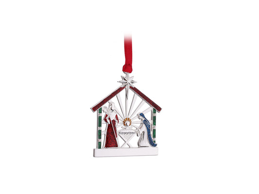 WHITEHILL CHISTMAS SILVER PLATED NATIVITY HANGING ORNAMENT