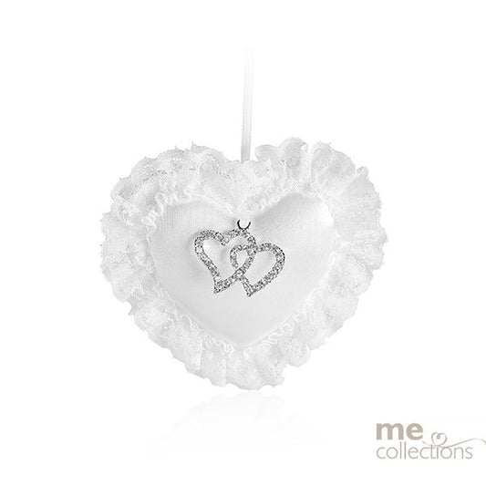 Wedding Charm Padded Miniature Heart White
