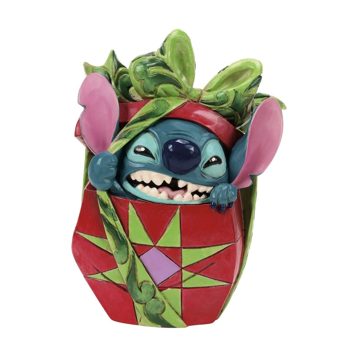 DISNEY TRADITIONS BY JIM SHORE STITCH TEARING PRESENT