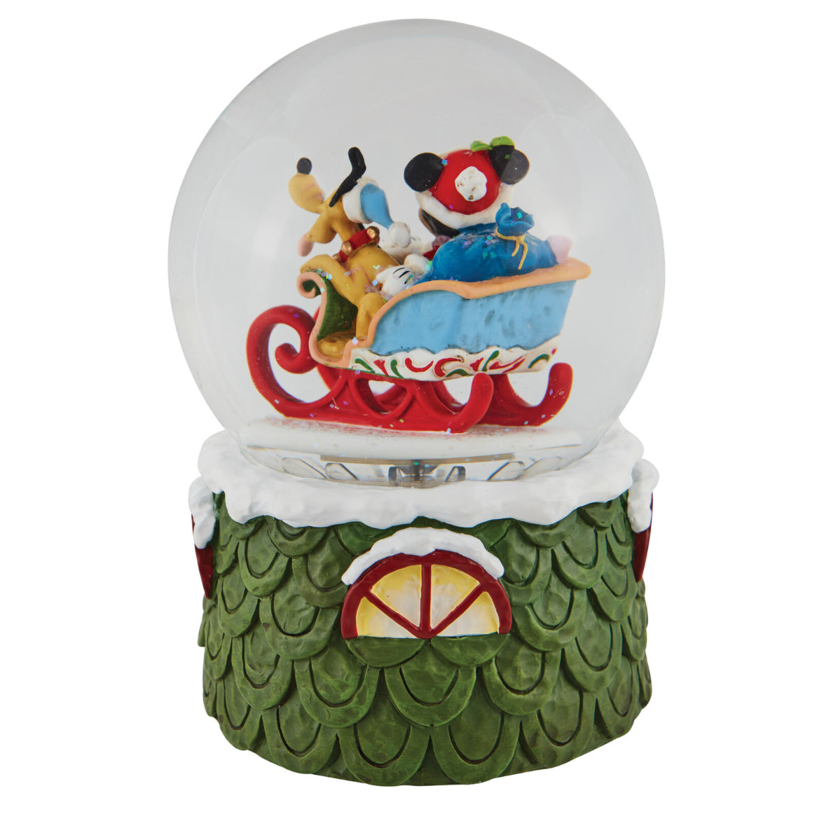 DISNEY TRADITIONS BY JIM SHORE MUSICAL WATERBALL MICKEY & PLUTO 120MM