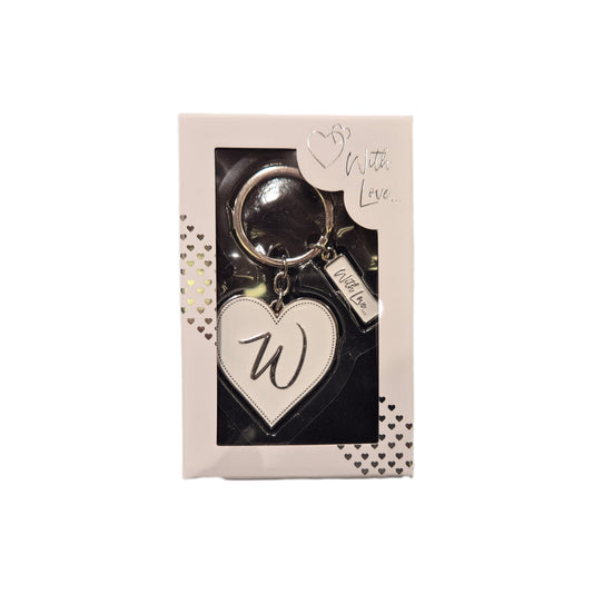 INITIAL KEYRING "W" IN SILVER