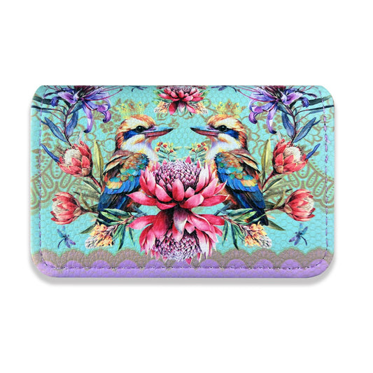 Lisa Pollock PU Leather Card Wallet With Gold Logo Vintage Kookas