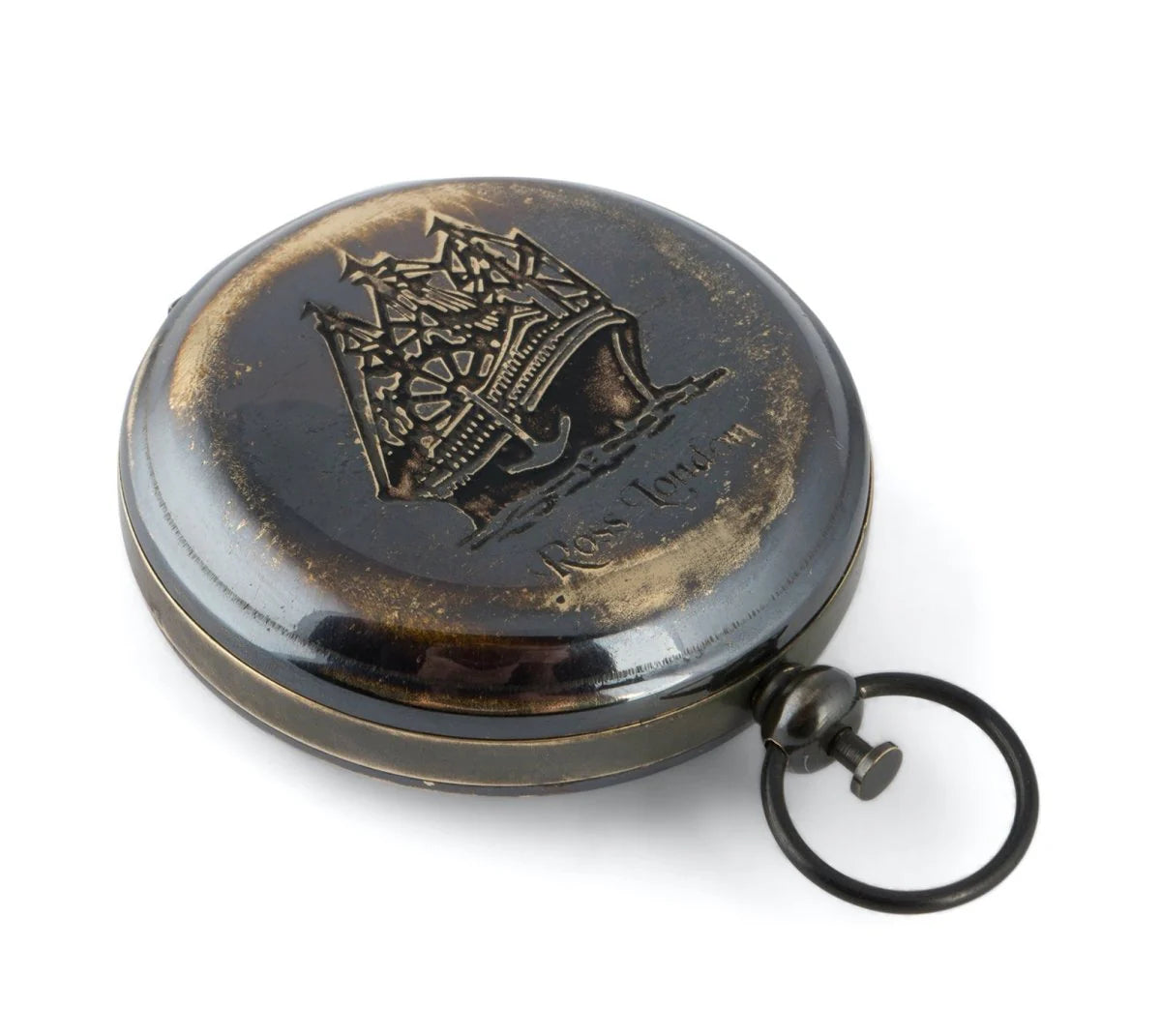Compass Antique Finish Flip Push Button