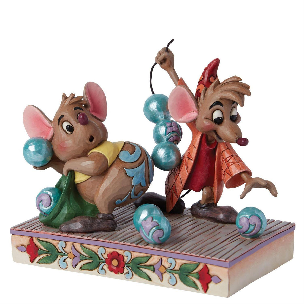 DISNEY TRADITIONS BY JIM SHORE JAQ & GUS WITH BEADS
