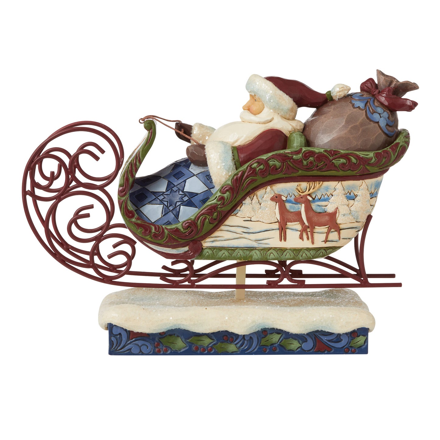 HEARTWOOD CREEK VICTORIAN SANTA IN SLEIGH 18CM