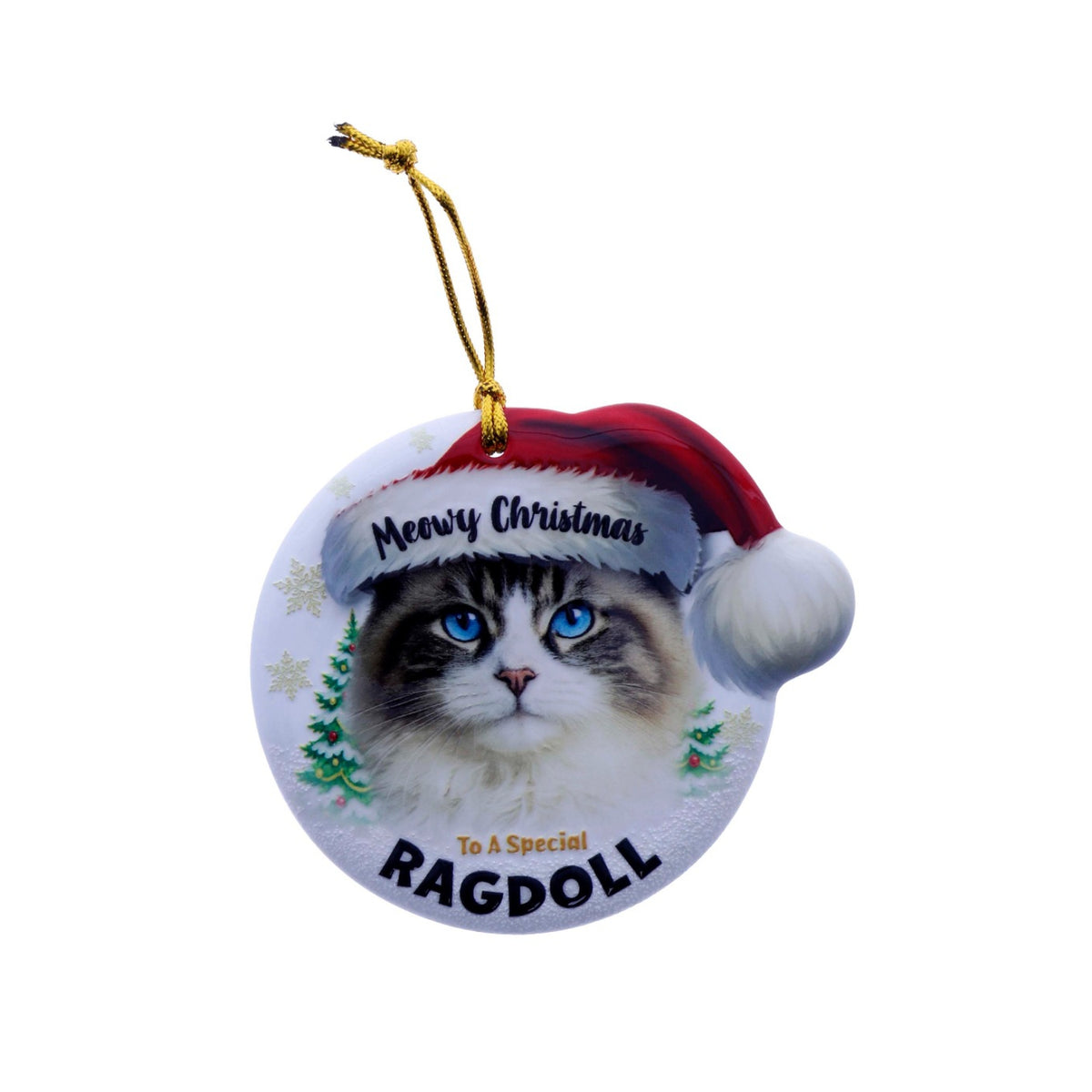 Christmas Sentiment Ceramic Plaque Cat Ragdoll