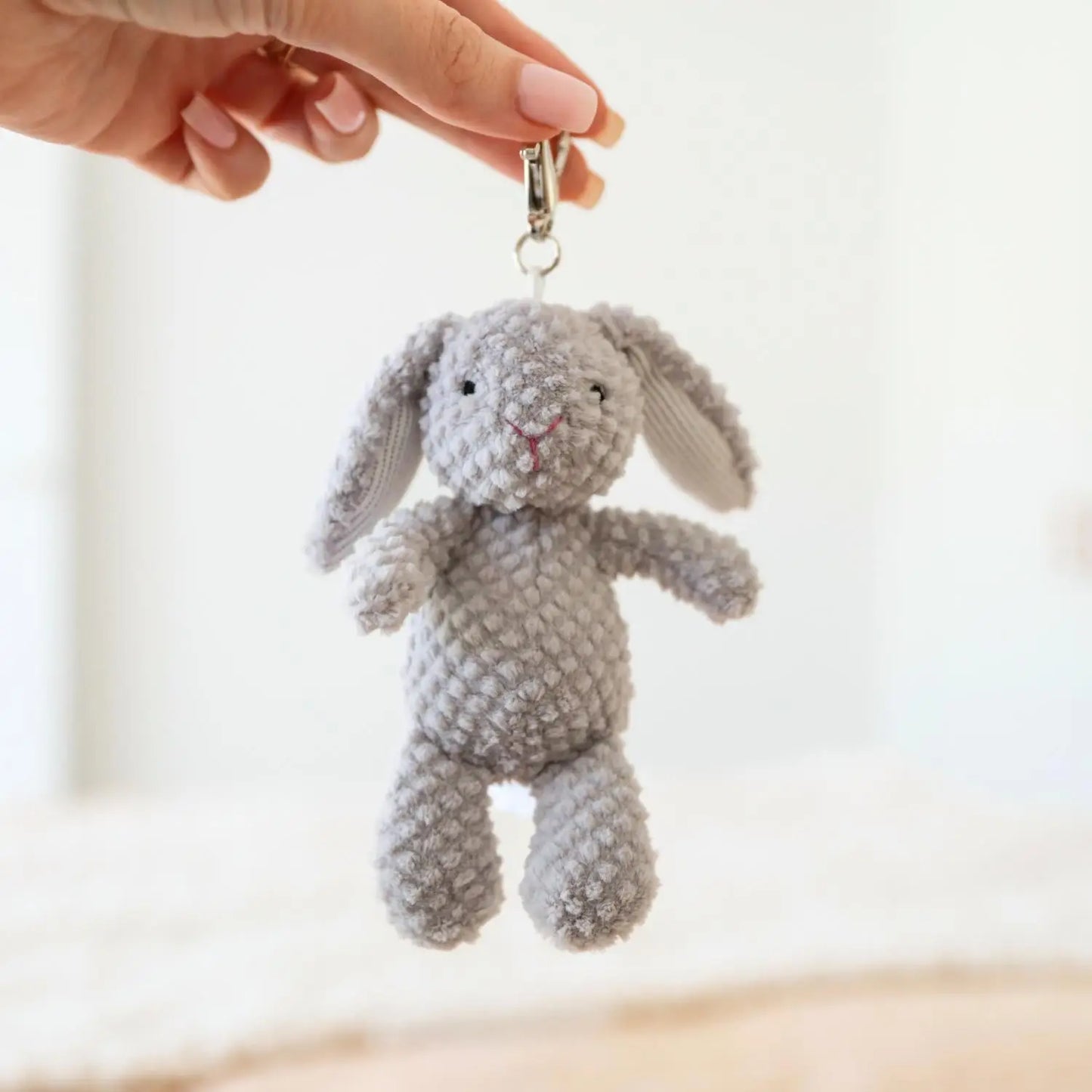 Mary Meyer Nubby Bunny Grey Bag Charm