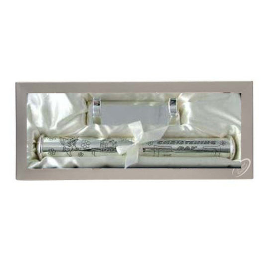 CHRISTENING CERTIFICATE HOLDER WITH STAND SILVER PLATED
