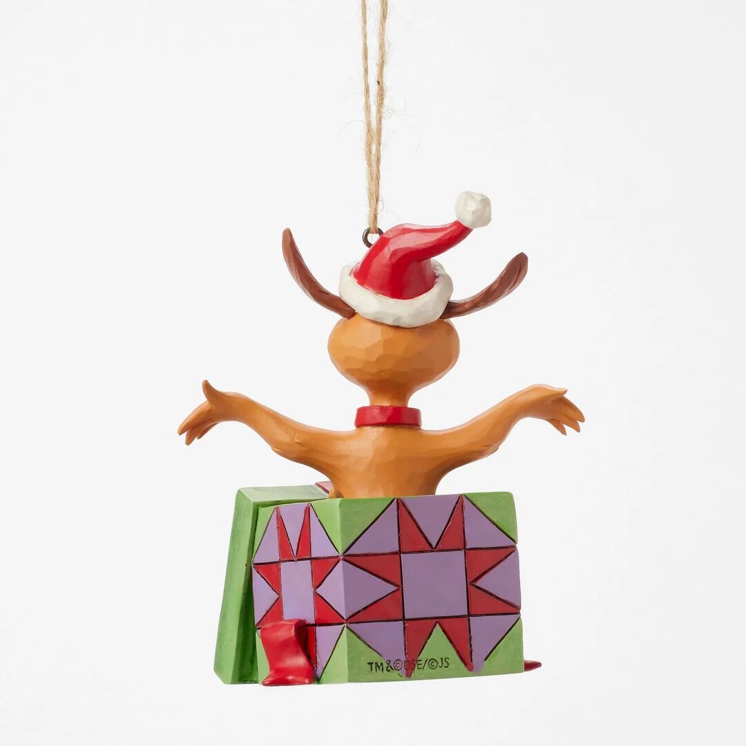 THE GRINCH BY JIM SHORE HANGING ORNAMENT MAX IN PRESENT 10CM