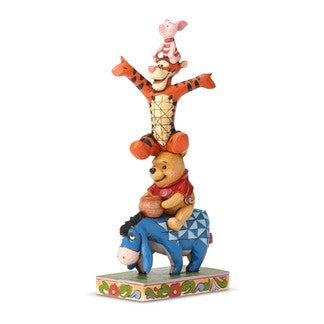 DISNEY TRADITIONS BY JIM SHORE EEYORE PIGLET POOH AND TIGGER STACKED 21CM