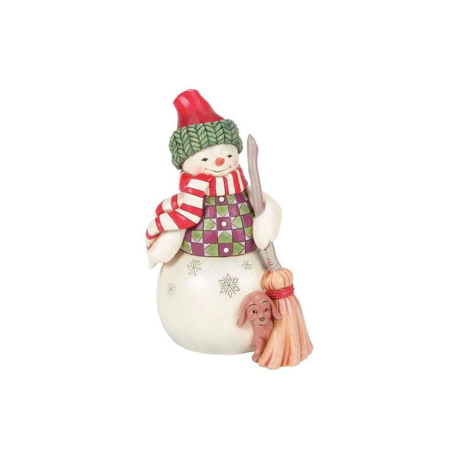 Heartwood Creek By Jim Shore Snowman With Dog & Broom Figurine
