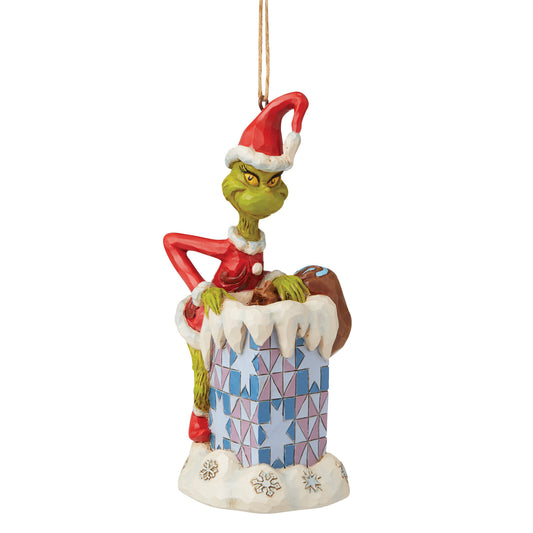 THE GRINCH BY JIM SHORE HANGING ORNAMENT GRINCH IN CHIMNEY