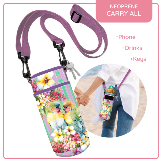 Lisa Pollock Carry All Adjustable Bag Paradise Love Birds
