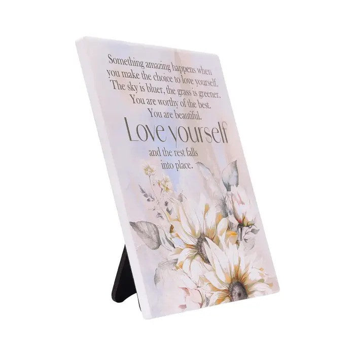 Saddle & Bloom Verse Plaque Love