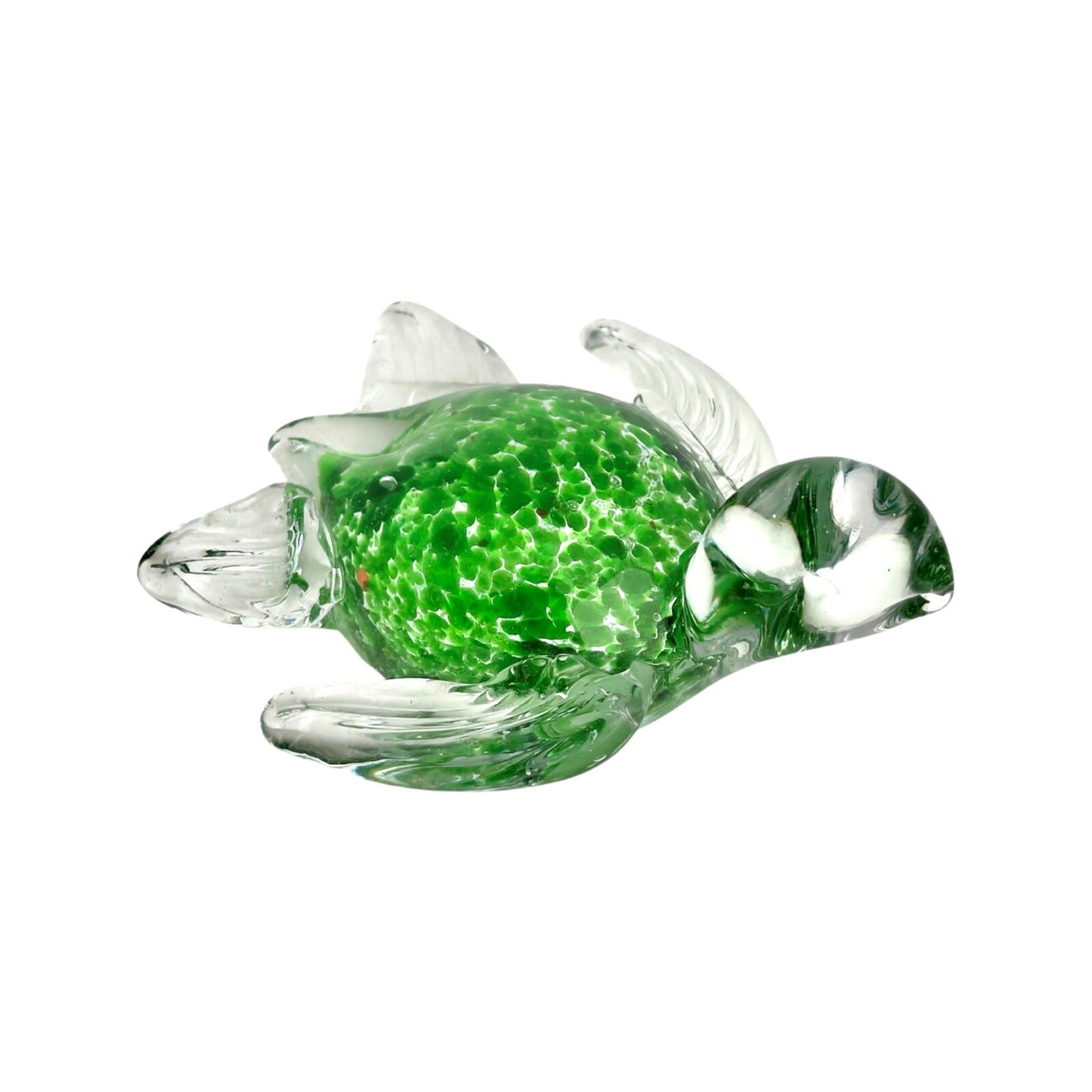 ZIBO ART GLASS MINIATURE GREEN TURTLE CHELON