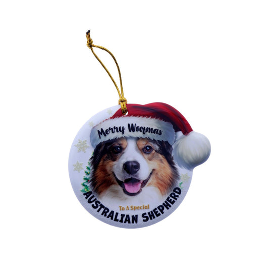 Christmas Sentiment Ceramic Plaque Dog Australian Shepherd