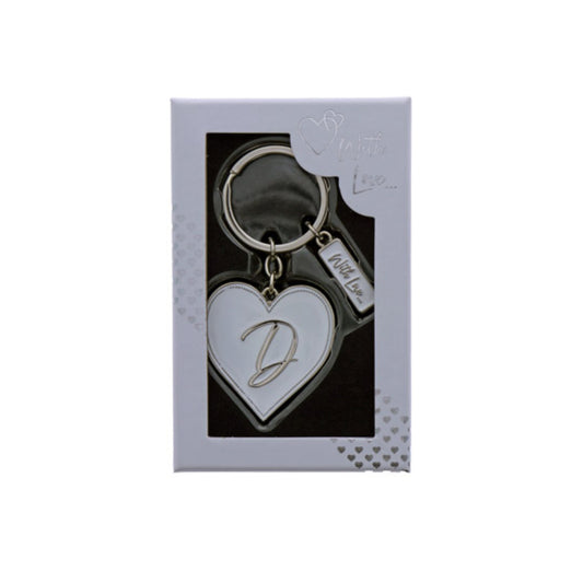 INITIAL KEYRING "D" IN SILVER