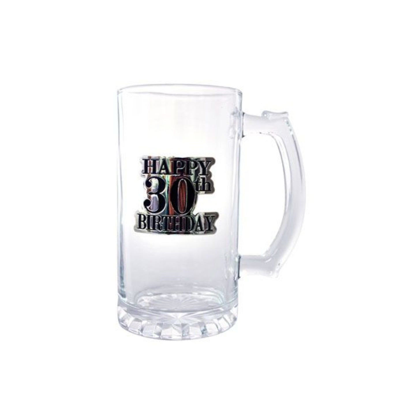 Birthday Beer Stein With Black & Silver Badge 30th
