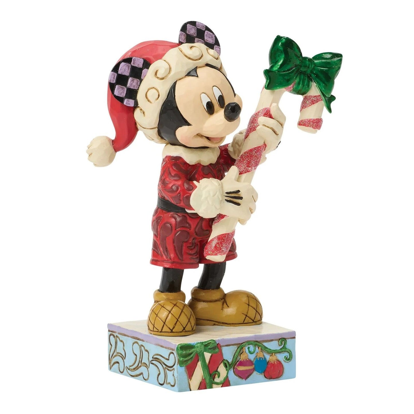 DISNEY TRADITIONS BY JIM SHORE CHRISTMAS MICKEY WITH CANDY CANE