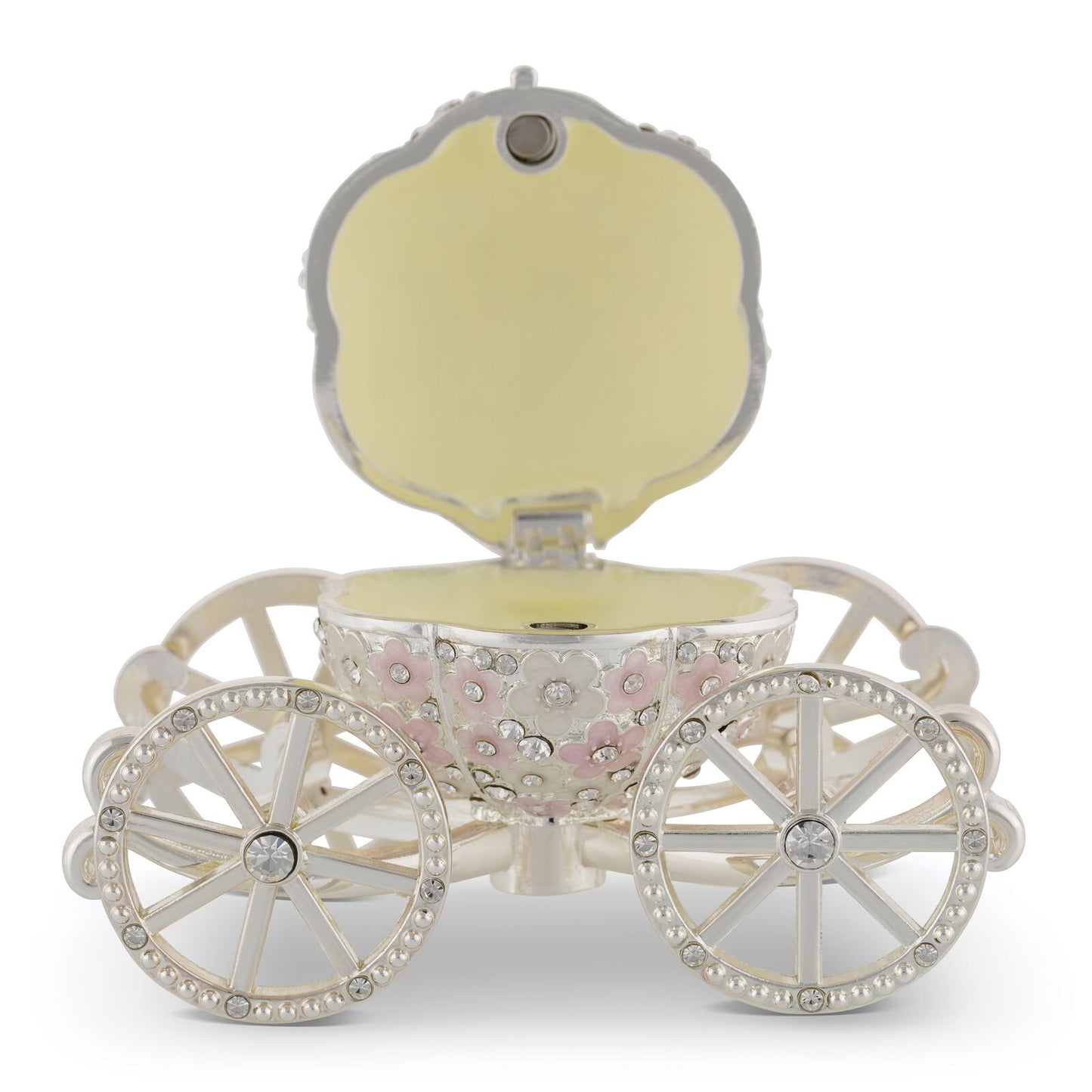 Jewellery Box Trinket Sophie Pumpkin Carriage Pink & White Daisy Design