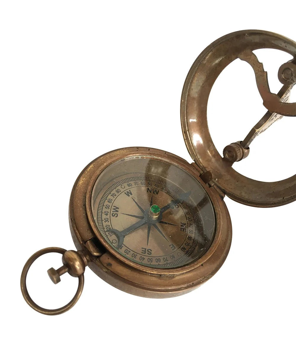 Sundial Metal Push Button Antique Finish