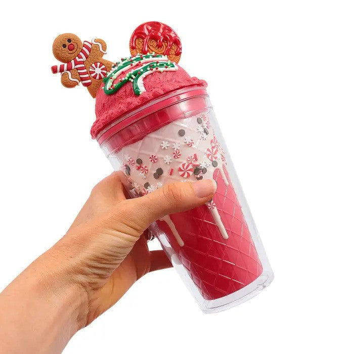 Christmas Sorbet Sipper Cup Gingerbread Red