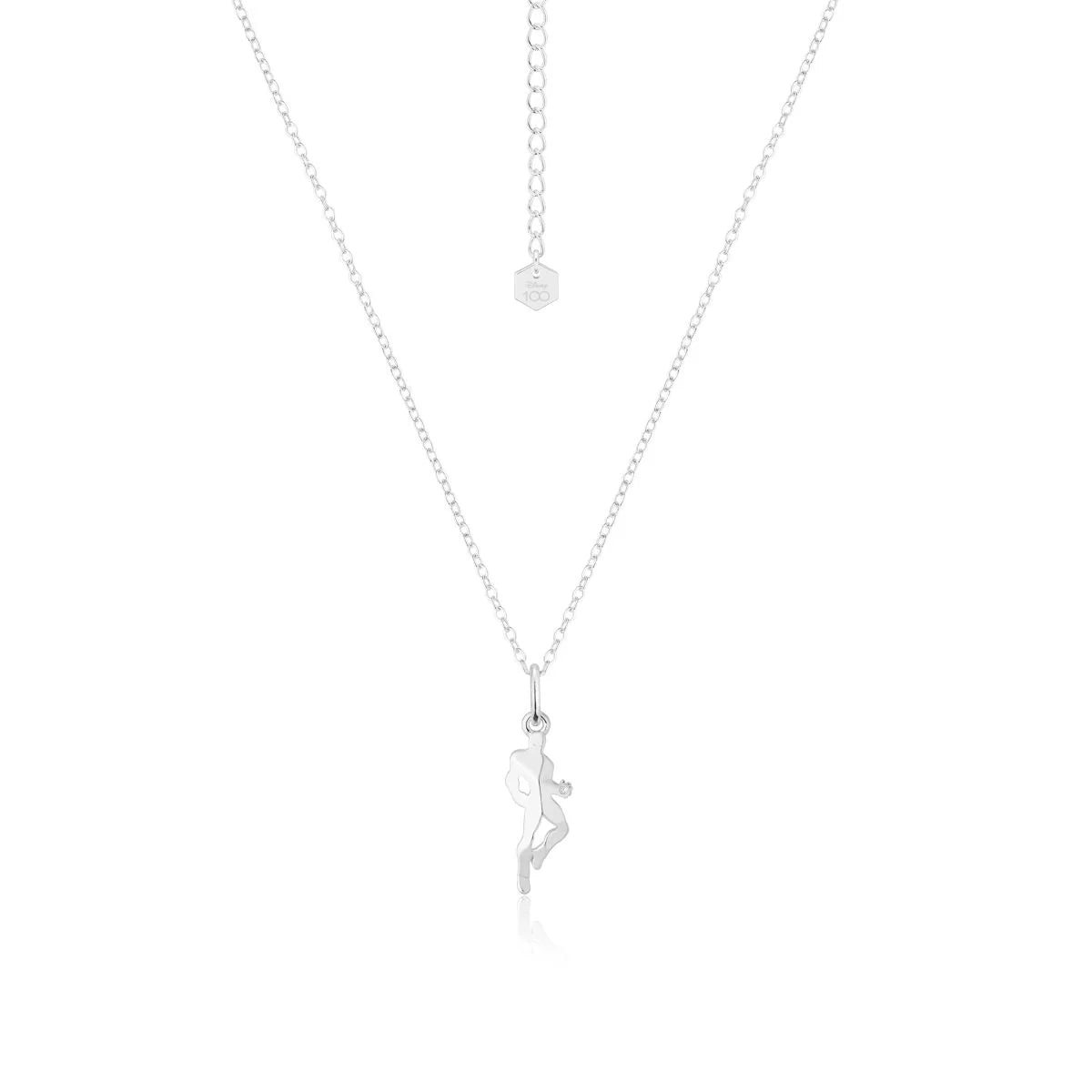 DISNEY 100 COUTURE KINGDOM MARVEL IRON MAN FACET CHARM NECKLACE WHITE GOLD PLATED