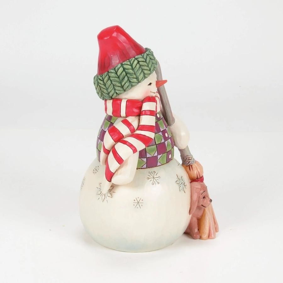 Heartwood Creek By Jim Shore Snowman With Dog & Broom Figurine