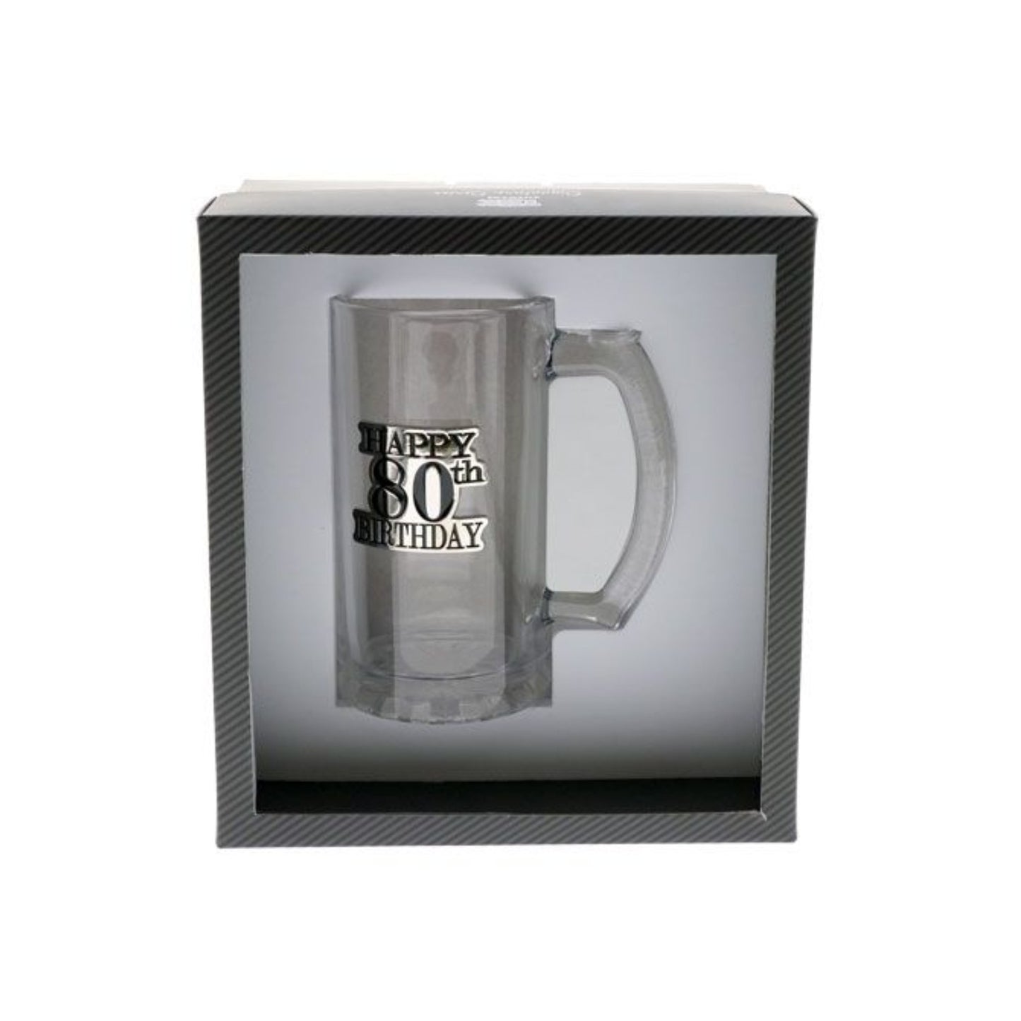 Birthday Beer Stein With Black & Silver Badge 80th