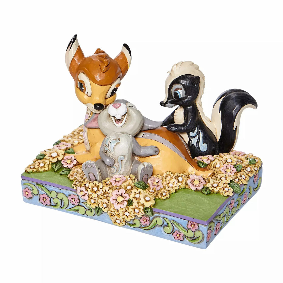 DISNEY TRADITIONS BY JIM SHORE BAMBI AND FRIENDS IN FLOWERS 10CM