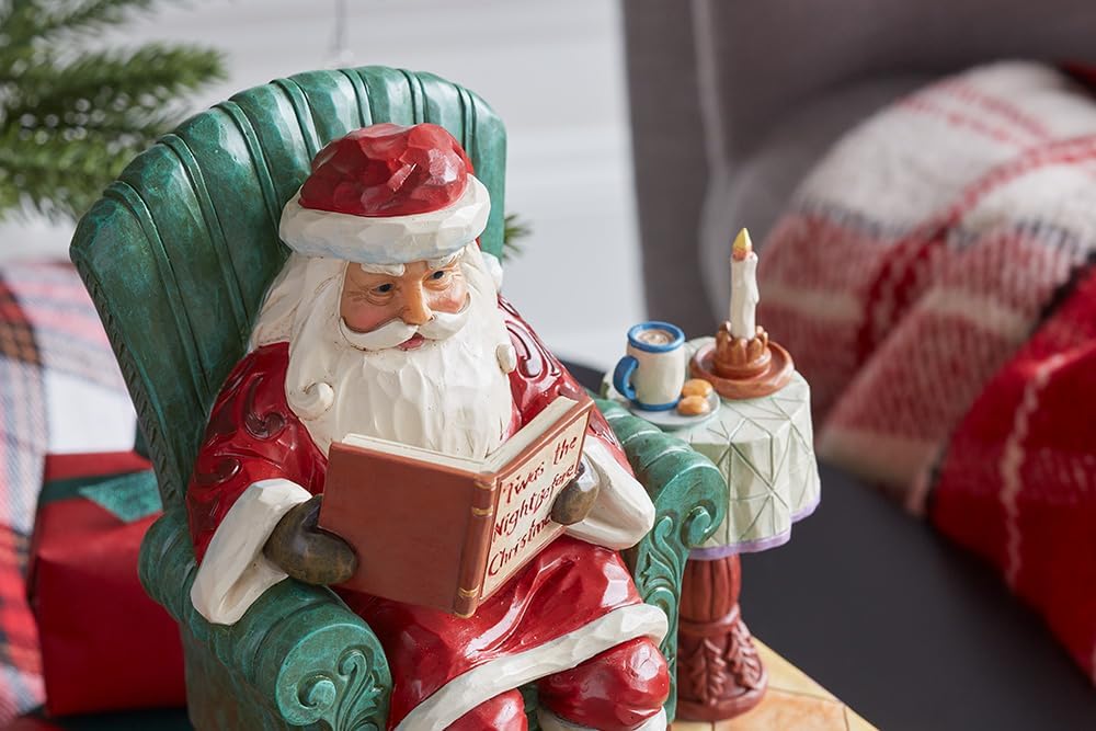Heartwood Creek By Jim Shore Santa Reading On Chair Figurine