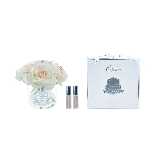 Cote Noire Five Rose Pink Blush Clear Glass with Silver Crest