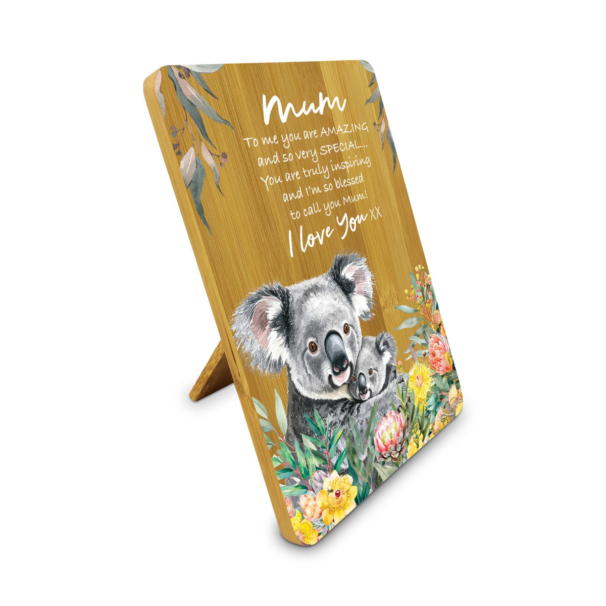 Lisa Pollock Bamboo Verse Plaque Koala Cuddles Mum