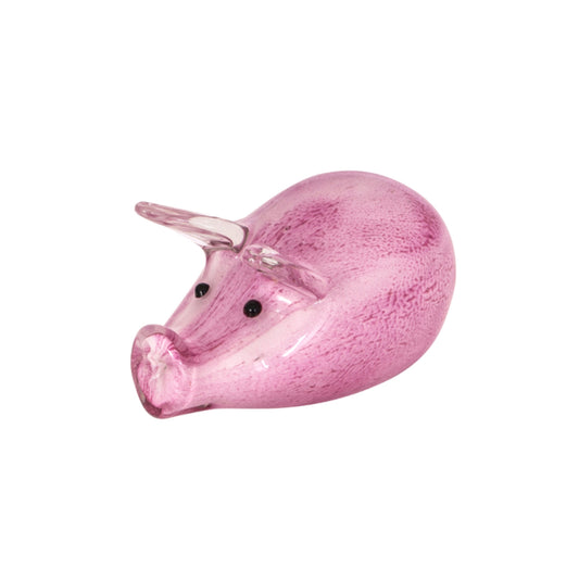 ZIBO ART GLASS MINI PIG PINK BABE
