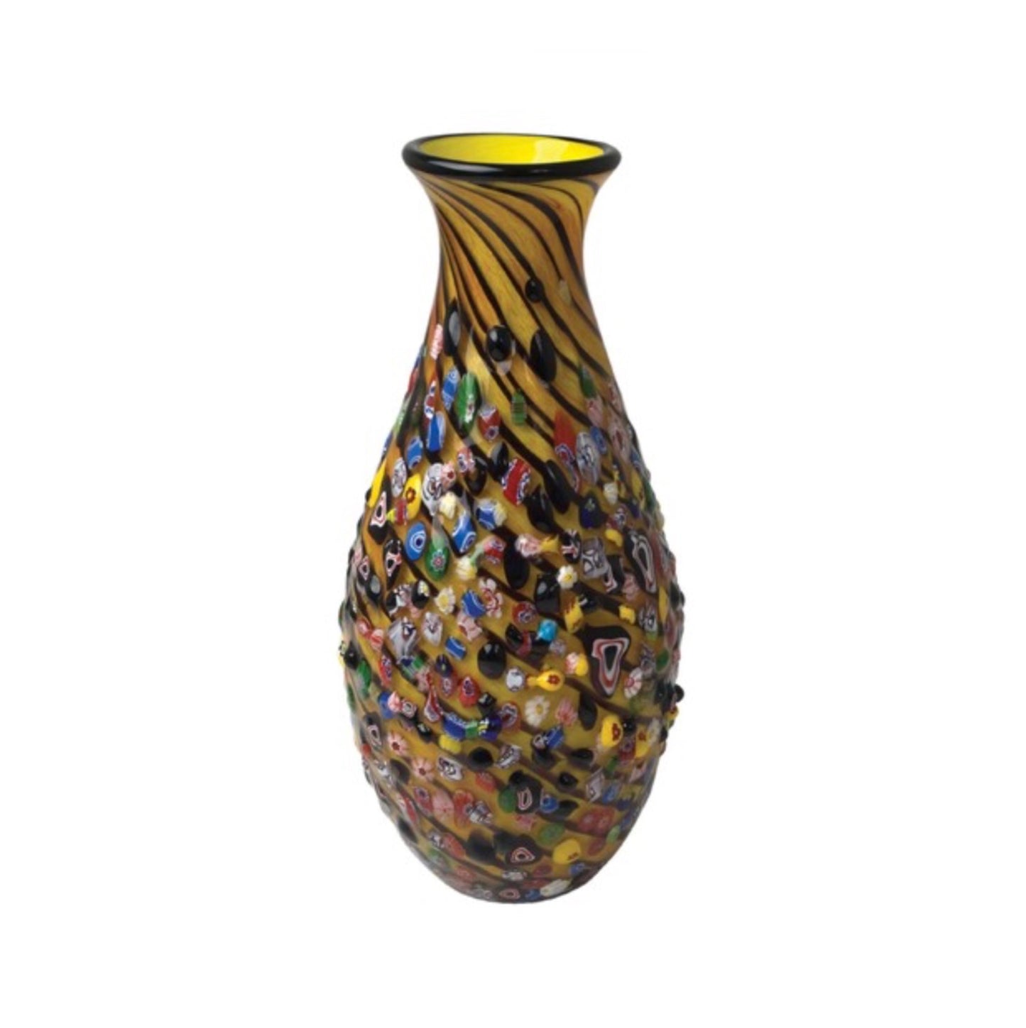 ZIBO ART GLASS VASE PERIWINKLE