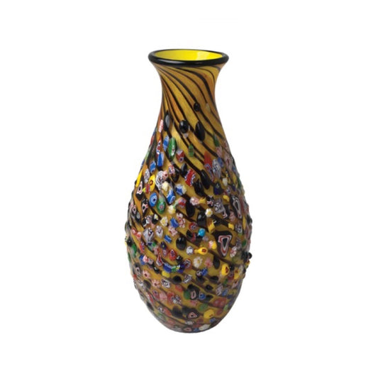 ZIBO ART GLASS VASE PERIWINKLE