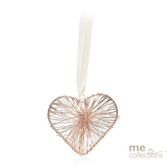 Wedding Charm Rose Gold Wire Heart