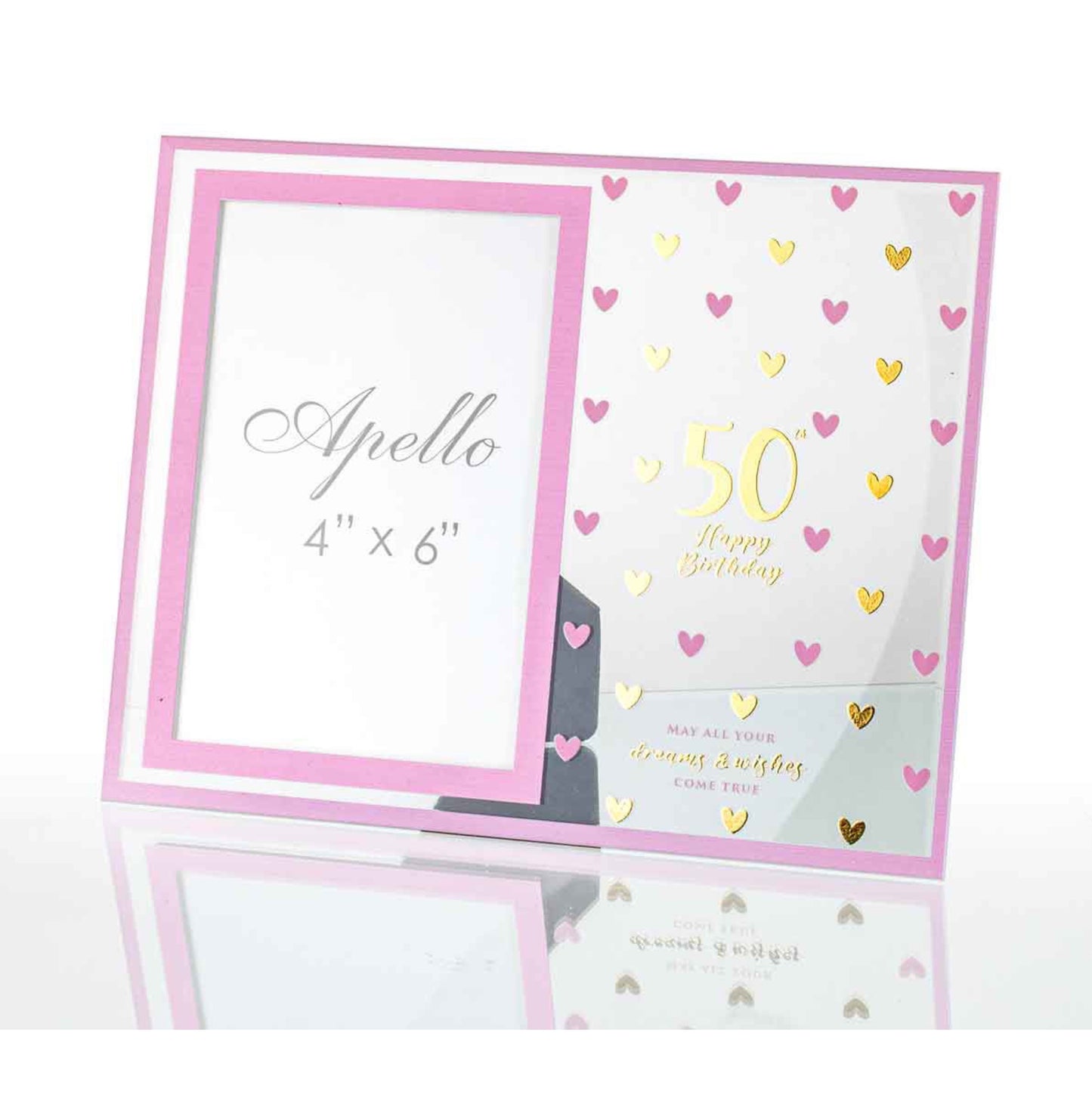Birthday Photo Frame Glass Sweet Hearts 50th