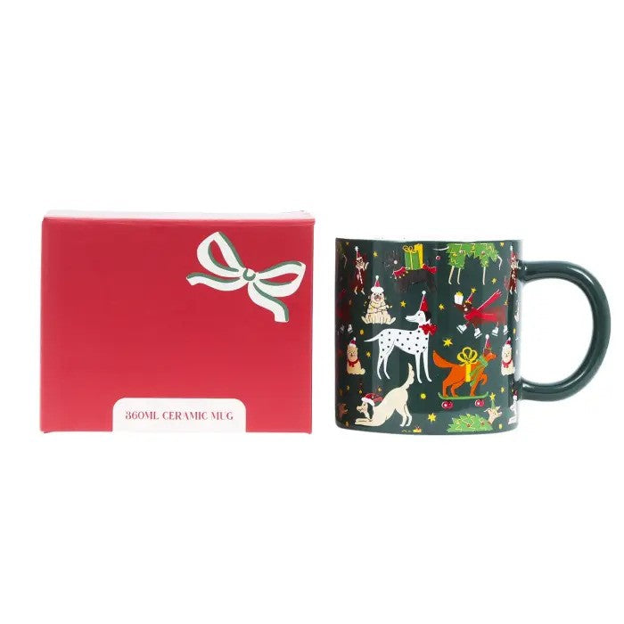 Christmas Mug Festive Dogs
