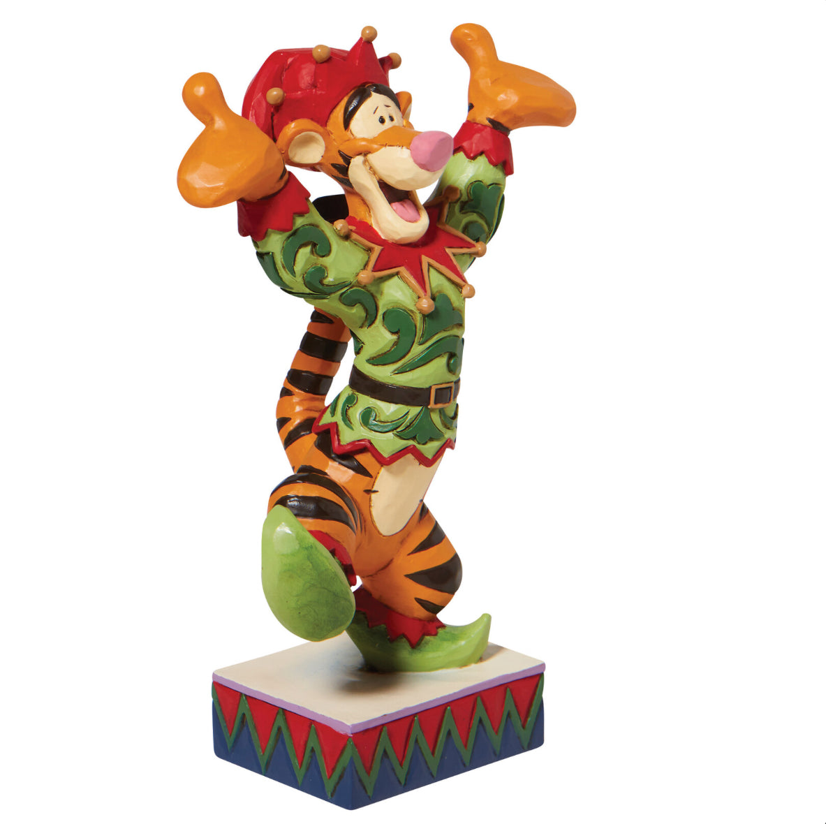DISNEY TRADITIONS BY JIM SHORE TIGGER AS ELF PERSONALITY POSE