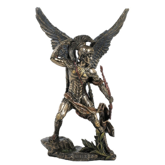 VERONESE DESIGNS BRONZE FIGURINE ARCHANGEL URIEL 34CM