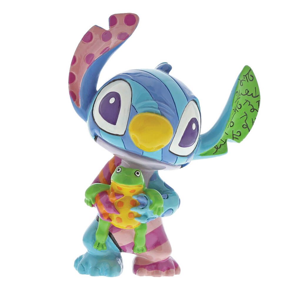 DISNEY BRITTO STITCH STANDING HOLDING FROG MINI FIGURINE