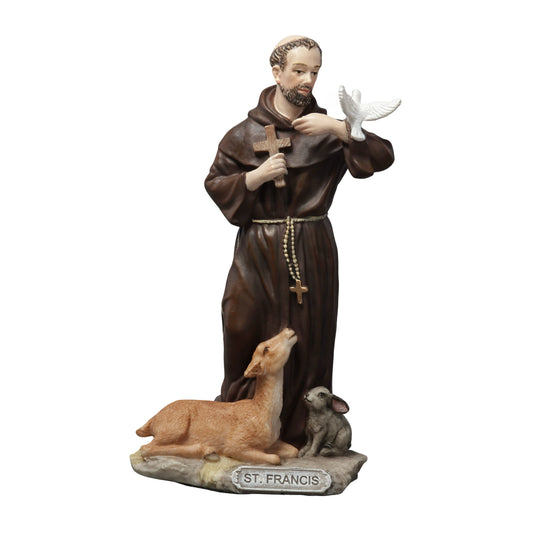 VERONESE DESIGNS MINI RESIN STATUE SAINT FRANCIS