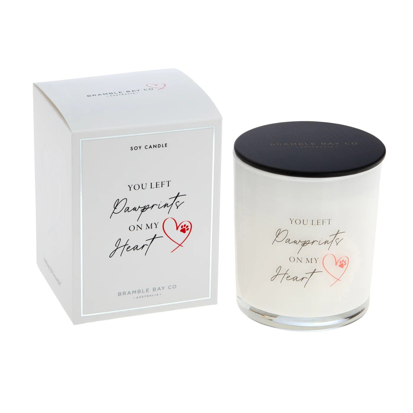 Bramble Bay Candle "You Left Pawprints On My Heart" 300g